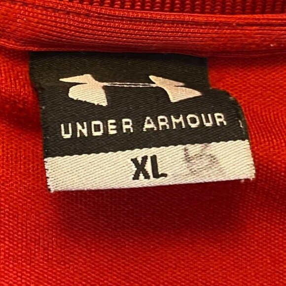 Under Armour Mens Polo Shirt XL Red Embroidered Logo Mens Short Sleeve Polyester - Picture 5 of 11